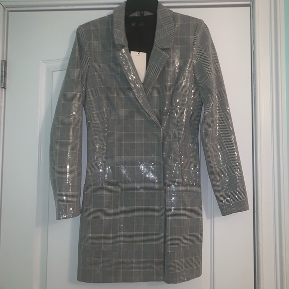 Zara Dresses & Skirts - Zara Sequin Plaid Blazer Dress. Size small